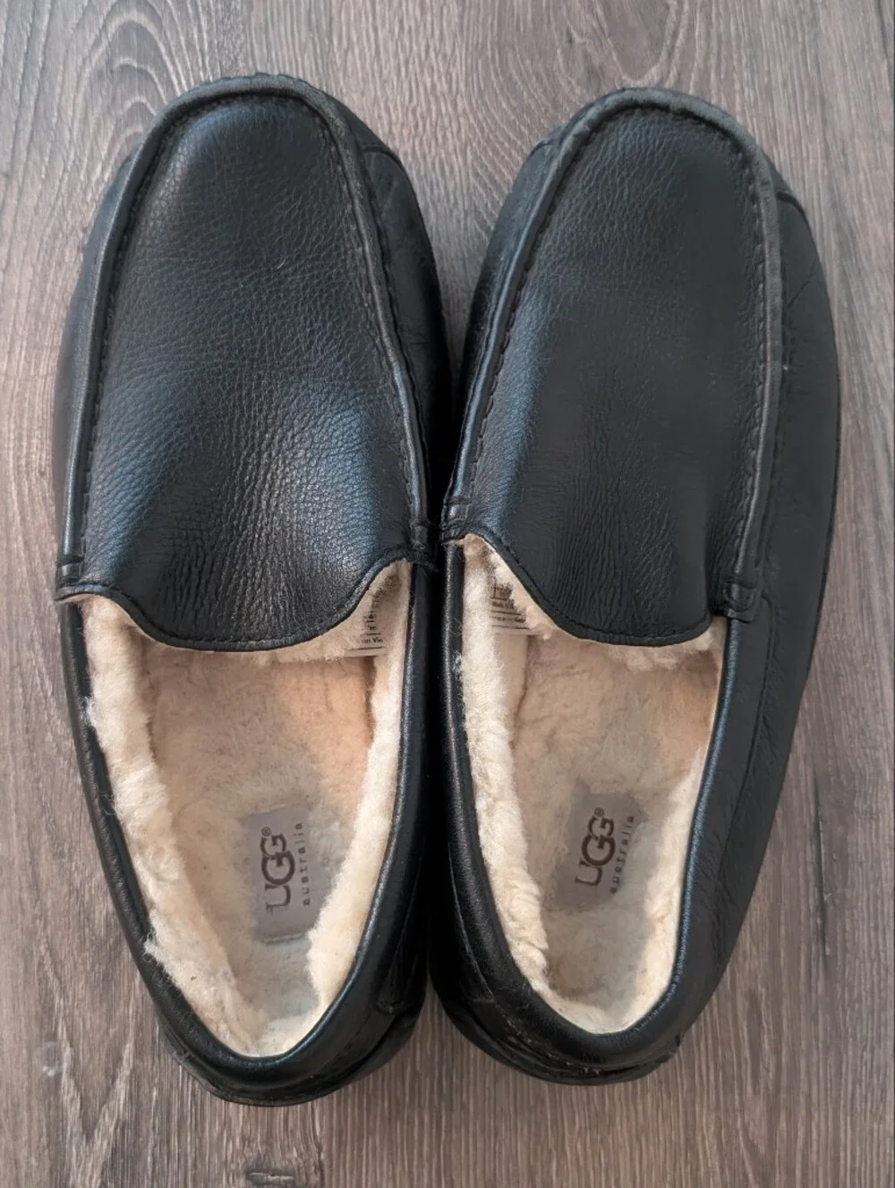 Ugg Mens Leather Sherpa Lined Loafer Shoes Size 11